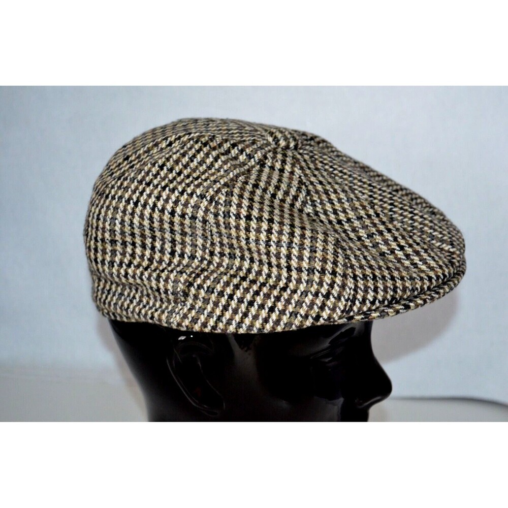 Jaxon Wool Blend Newsboy Hat Green Brown Black Newsie Cabbie Cap Mens Medium